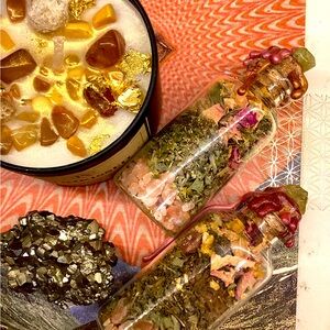 Autumn abundance intention jar with herbs and crystals handmade 🌼🌻🌞🌝✨